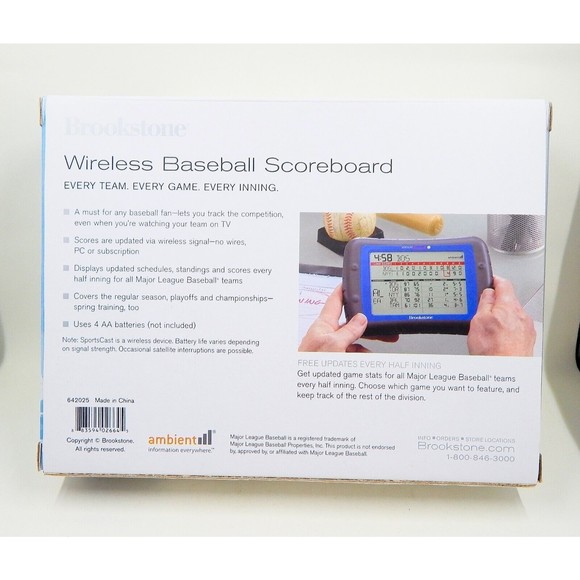 Brookstone Wireless Baseball Scoreboard Sportscraft Ambient Portable Scoreboard - Picture 3 of 9